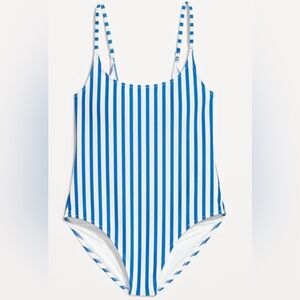 NWOT - Old Navy Women’s White and Blue Striped One Piece Swimsuit